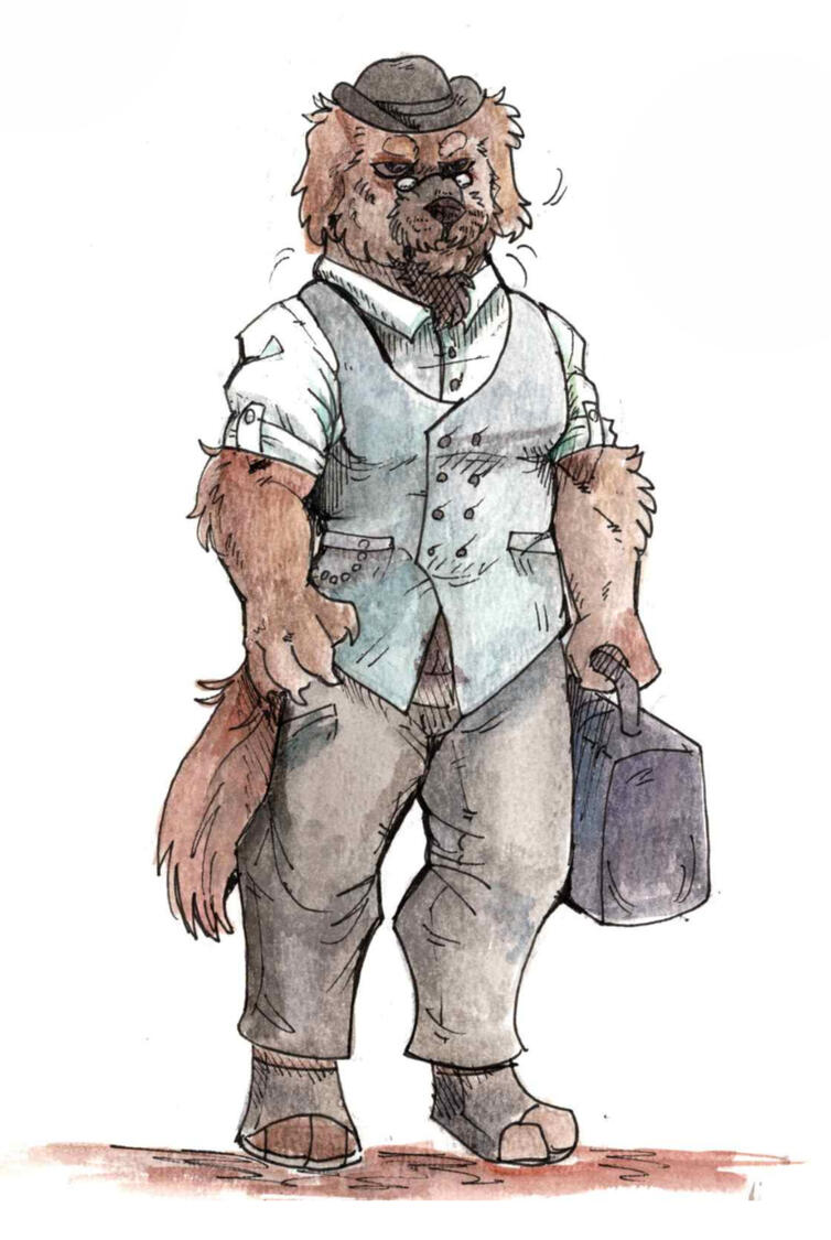 Hell's Horizon: Garou Sawbone Watercolor Illustration, 2025